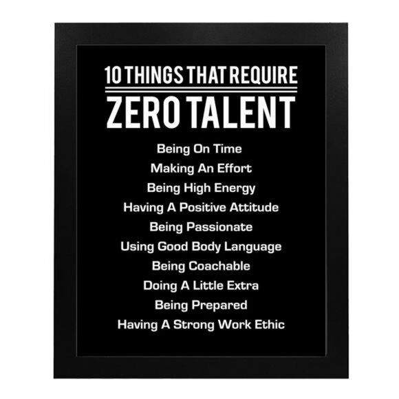 10 Things That Require Zero Talent- Motivational Wall Art Print, Inspirational - Picture 6 of 9